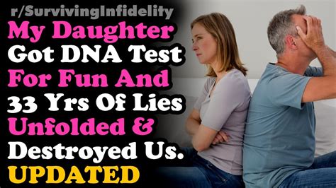 dg How a DNA TestingKit Revealed aFamily Secret Hidden for 54 Years. . Daughter got dna test for fun and 33 years of lies unfolded my world imploded